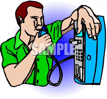 Guy Talking On A Pay Phone   Royalty Free Clip Art Picture