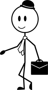 Man Cartoon Clipart Image  Stick Figure Businessman With Briefcase And