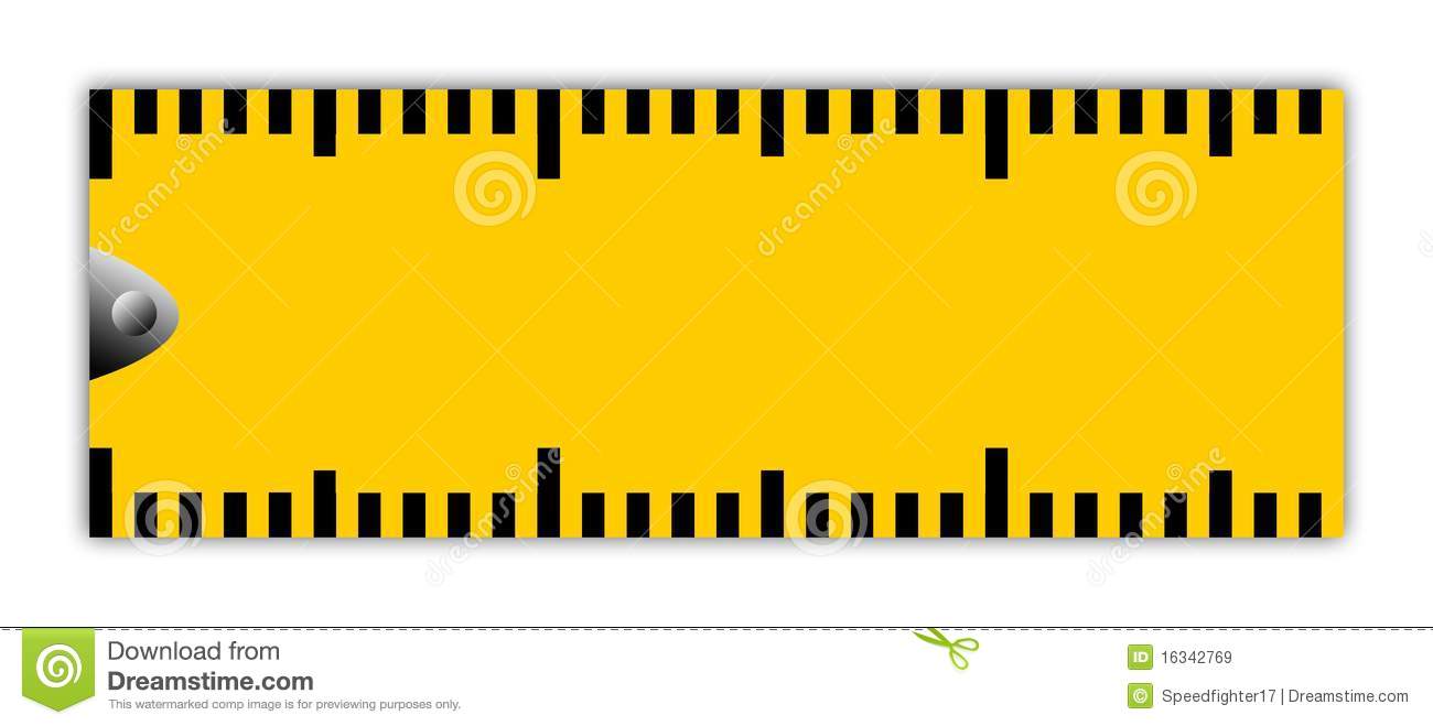 Metric Orange Ruler With Copy Space Isolated On White Background