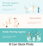 Morning Family And Woman Hygiene Banner   Morning Personal