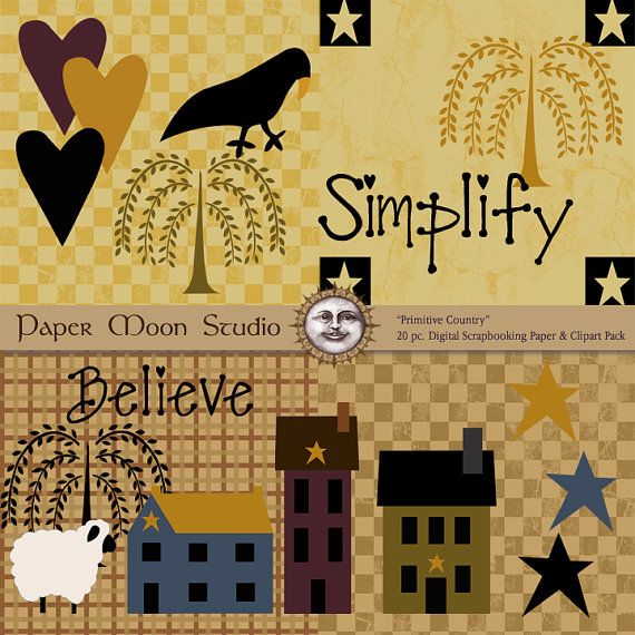 Old Country Store Clipart Primitive Country Scrapbook