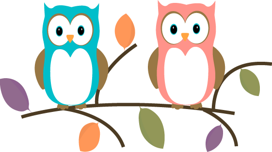 On A Tree Branch Clip Art   Two Owls Sitting On A Tree Branch Image