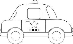 On Police Car Clipart Image Black And White Line Drawing Of A Cartoon