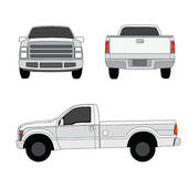 Pick Up Truck Three Sides View Vector Illustration   Royalty Free Clip