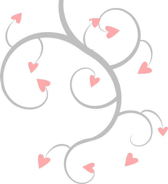Pink And Grey Heart Scroll Clip Art At Clker Com   Vector Clip Art