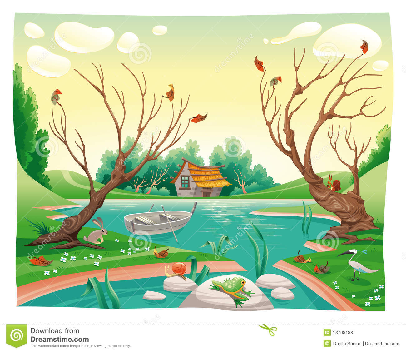 Pond And Animals  Royalty Free Stock Photos   Image  13708188