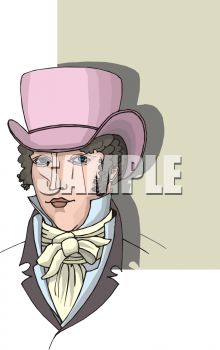 Royalty Free Clipart Image  Victorian Gentleman Wearing A Fancy Hat