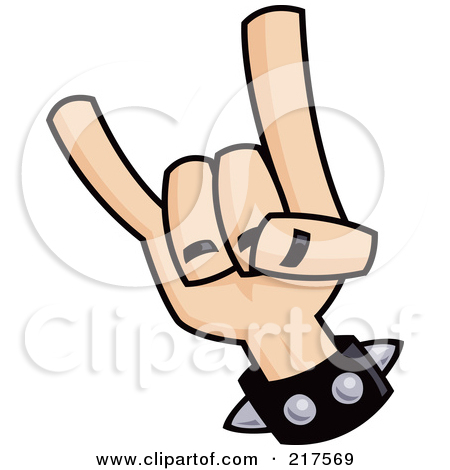 Royalty Free  Rf  Clipart Illustration Of A Hand Gesturing Devil Horns