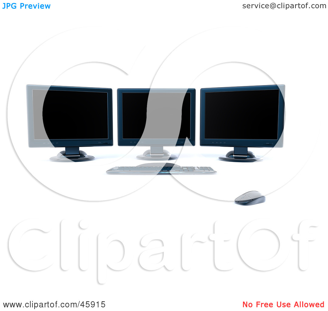 Royalty Free  Rf  Clipart Illustration Of A Modern Workstation With