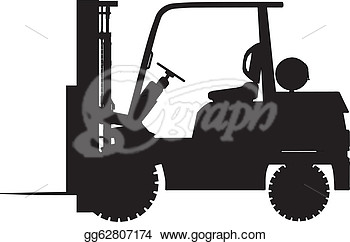 Silhouette Gas Forklift Trucks Elevations  Clipart Drawing Gg62807174