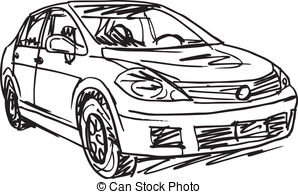 Sketch Of 3 Cars  Vector Illustration Vector Illustration