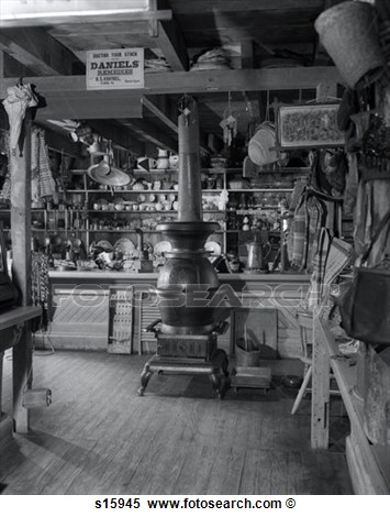 Stock Image Of 1930s Country Store Interior With Potbelly Stove S15945