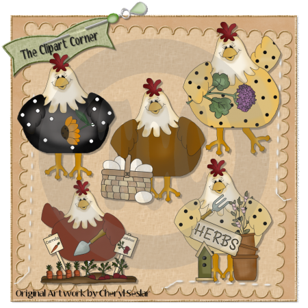 The Clipart Corner Home    Country Western Clip Art    Country Hens    