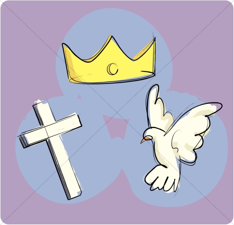 The Trinity As The Crown Cross And Dove