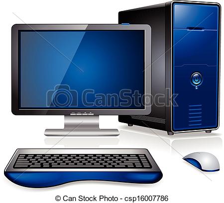 Vector Of Realistic Desktop Computer Pc Workstation Terminal Detailed