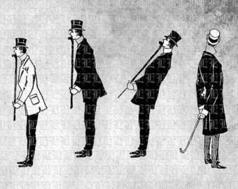Victorian Top Hats Gentleman Man Il Lustrations Digital Collage Sheet