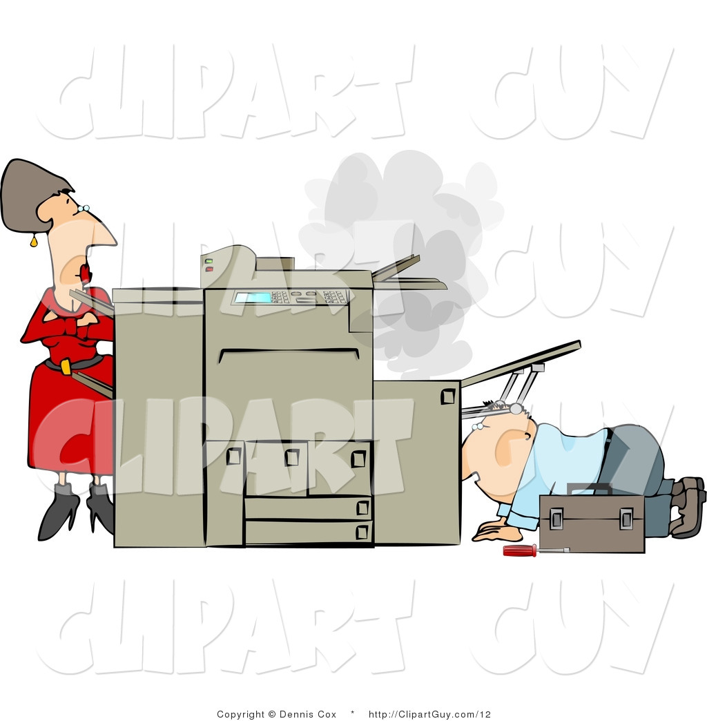 Watching A Handyman Fix Her Broken Photocopy Machine By Djart    12