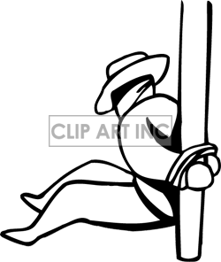 Black And White Image Of A Bandit Caught And Tied Up