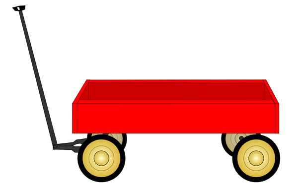 Clip Art Image Of An Old Styled Little Red Wagon