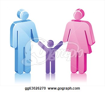 Clip Art Vector   Group Of Stick Figures Represent A Family Of Father