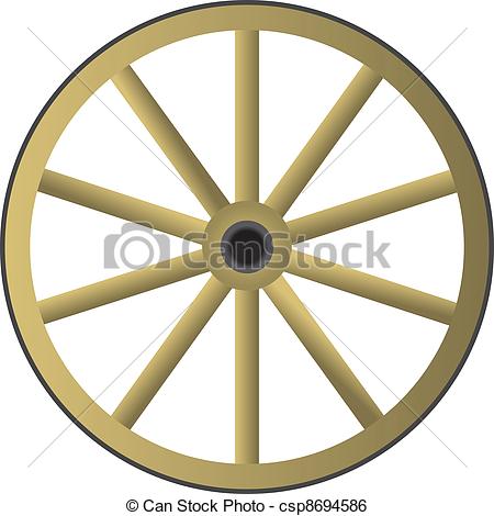 Clip Art Vector Of Old Wooden Wheel Csp8694586   Search Clipart    
