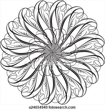 Clipart   Calligraphic Design Of Multiple Swirled Lines In A Circle    