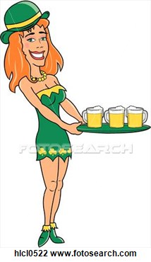 Clipart   Irish Girl Serving Beer  Fotosearch   Search Clipart    