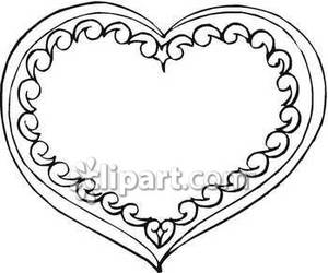 Elegant Black And White Heart   Royalty Free Clipart Picture