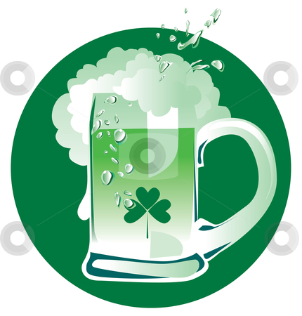 Green Patrick S Beer Stock Vector Clipart A Mug Of Green Beer On    