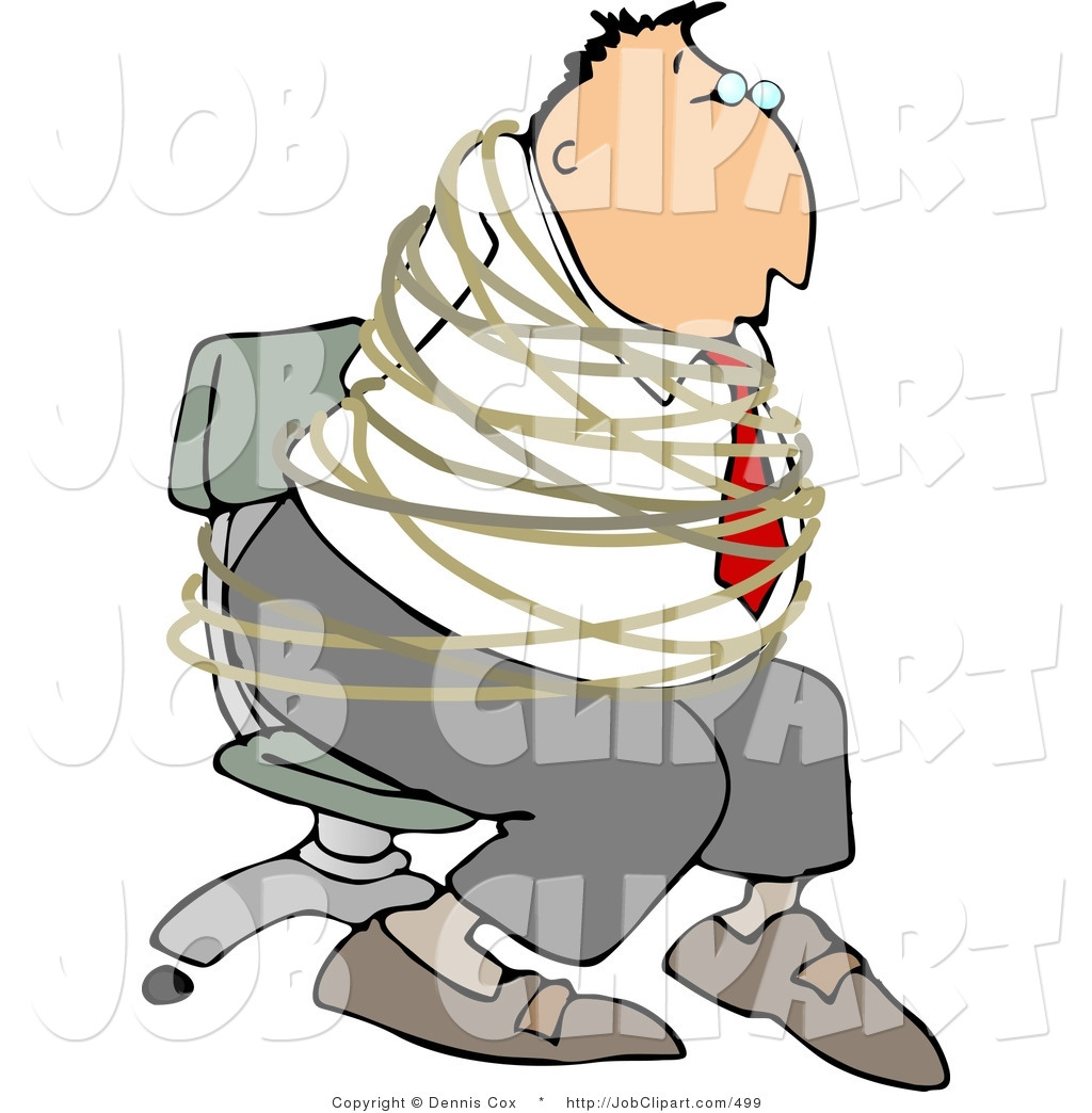 Hostage Clipart Job Clip Art Of A Hostage Businessman Tied With Rope    