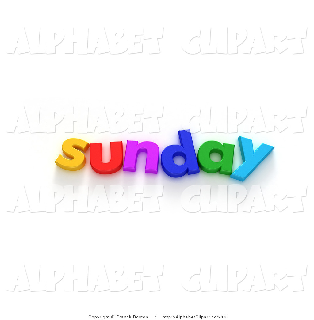 Illustration Of Colorful Magnetic Letters Spelling Out Sunday By Frank