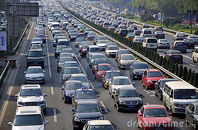In Beijing Traffic Congestion Is Very Serious Vehicles Traveling In    