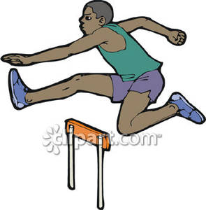Jumping A Hurdle Royalty Free Clipart Picture   Male Models Picture