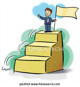 Man At The Top Of A Podium With A Flag  Fotosearch   Search Clipart