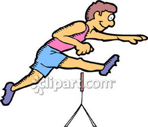 Man Running Hurdles Royalty Free Clipart Picture