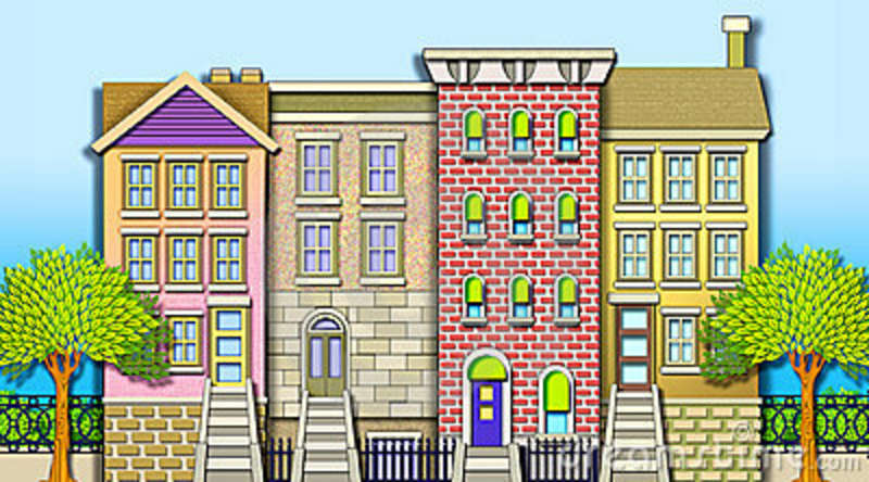 Neighborhood Row Houses Royalty Free Stock Photo   Image  3307525