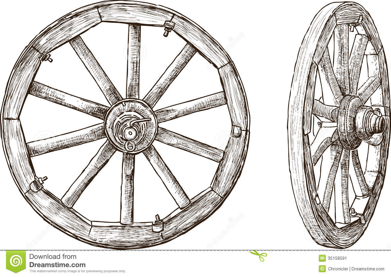 Old Wagon Wheel Clipart Wooden Wheel