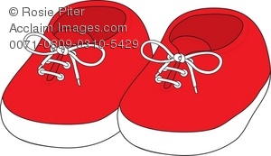 Royalty Free Clipart Illustration Of A Pair Of Soft Baby Sneakers