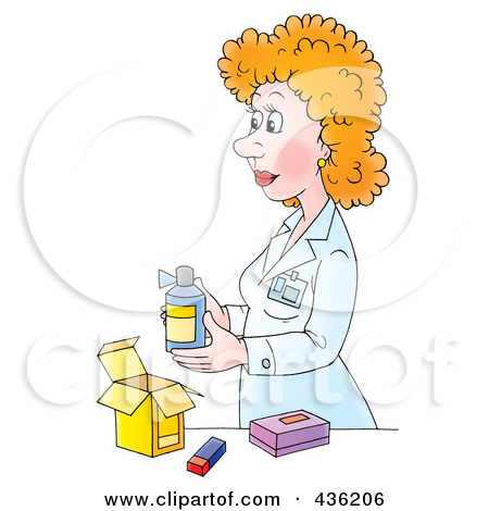 Royalty Free  Rf  Clipart Illustration Of A Cartoon Female Pharmacist