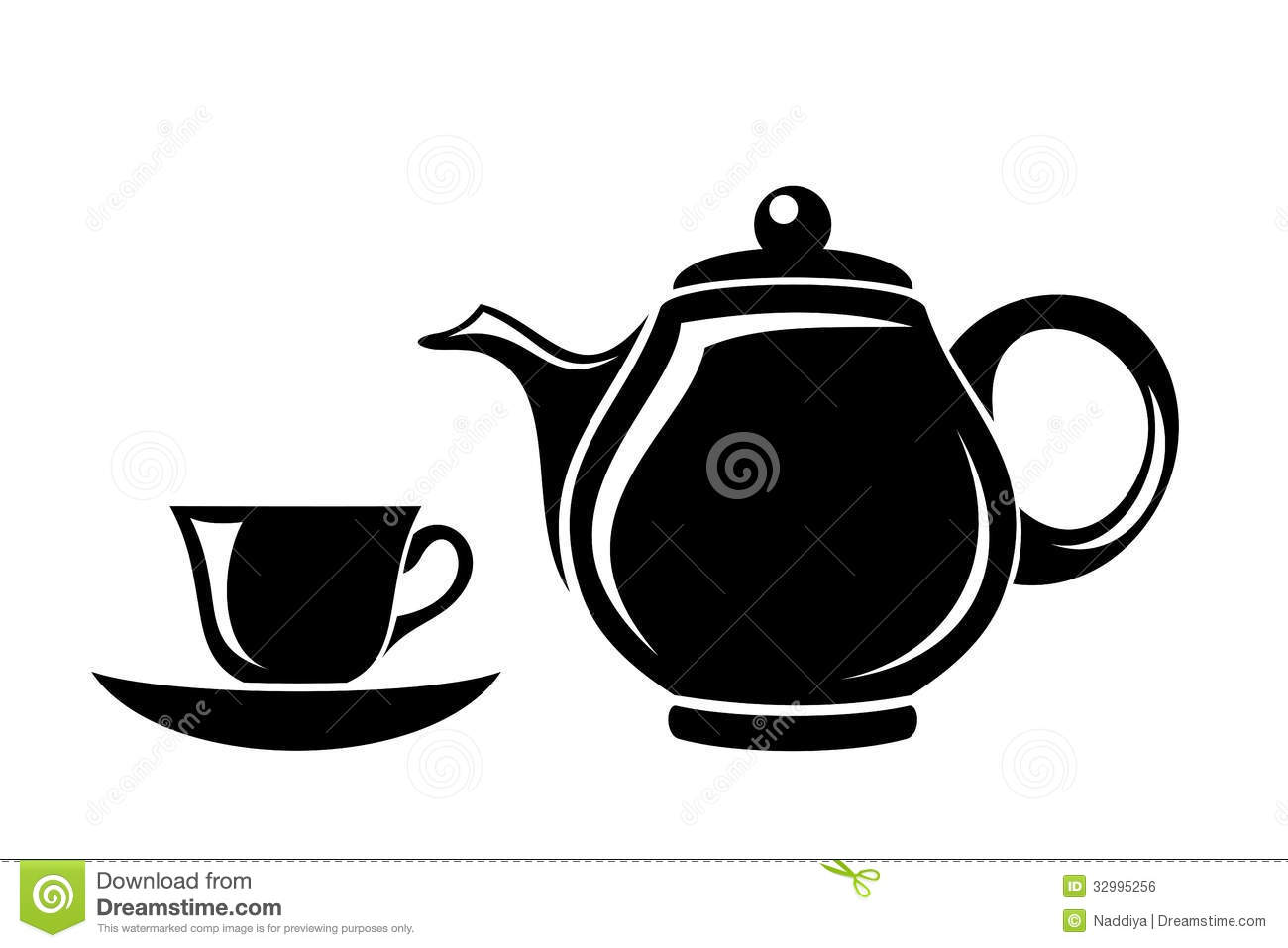 Showing Gallery For Teacup Clipart Black And White