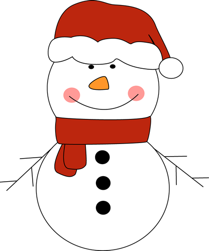 Snowman In Santa Hat Clip Art   Cheerful Snowman Wearing A Santa Hat