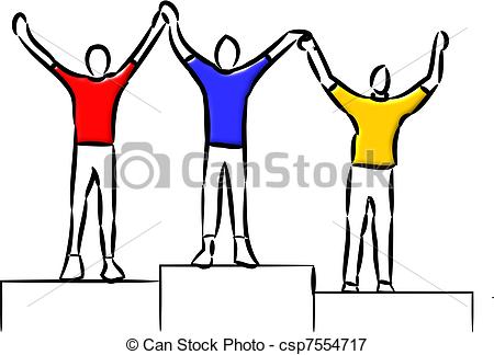 Top Three People Standing On The Podium Csp7554717   Search Clipart    