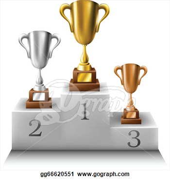     Vector   Trophy Set On Winners Podium  Stock Eps Gg66620551   Gograph
