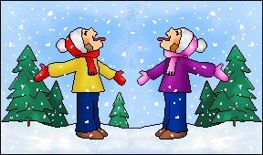 Winter Clipart   Winter Snow   Twins Playing In Snow