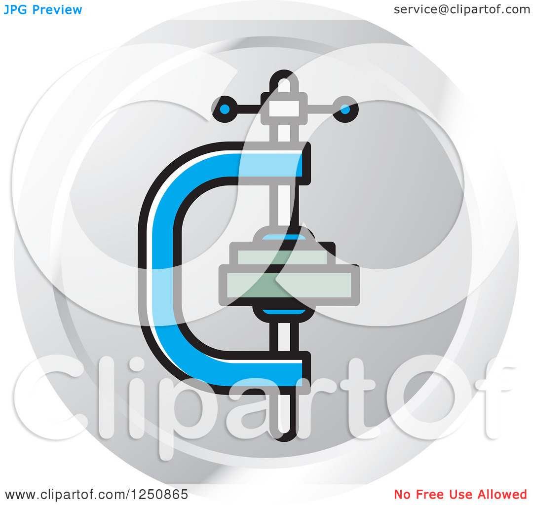 Clipart Of A Vice Grip Clamp Icon   Royalty Free Vector Illustration