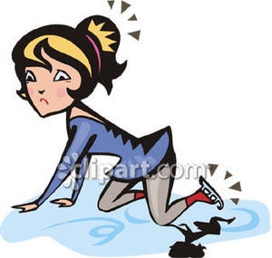 Ice Skater Who Fell On The Ice   Royalty Free Clipart Picture