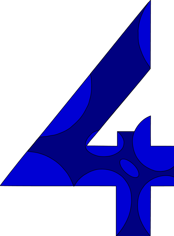 Number Four 4 Vector Clip Art