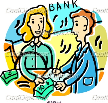 Person Getting A Loan At The Vector Clip Art