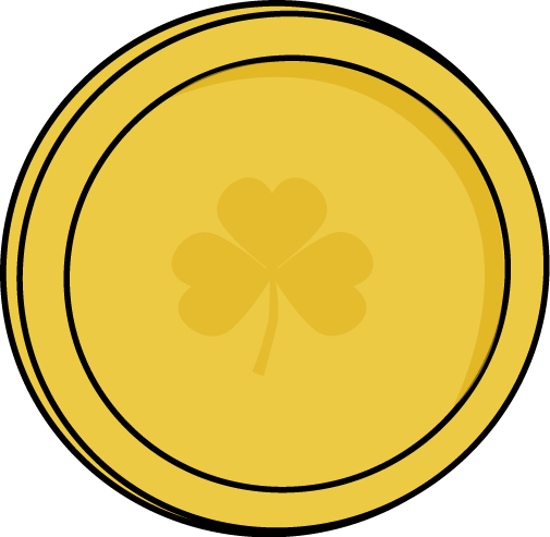 Single Gold Saint Patrick S Day Coin Clip Art   Single Gold Saint