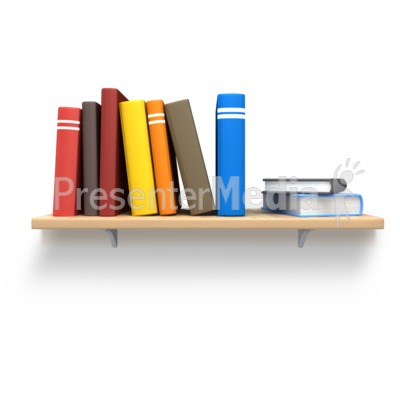 Books On Wooden Bookshelf   Home And Lifestyle   Great Clipart For